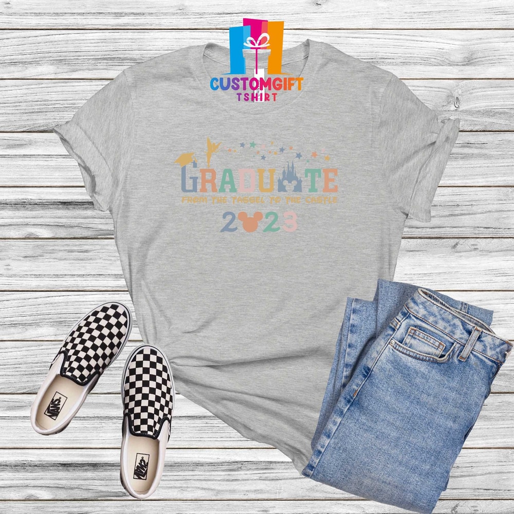 Graduate From The Tassel To The Castle 2023 T-shirt, Disney Graduation Shirt, Mickey Mouse Shirt, Magic Kingdom, Student Shirt, School Shirt - 4.jpg