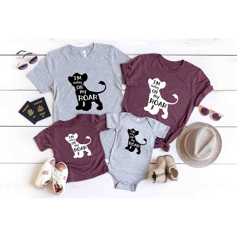 I'm Working on My Roar T-Shirt, Vacation Shirt, Lion Movie, Family Vacation, Family Vacation T-shirt, Disney Kid Shirt, Lion Shirt - 1.jpg