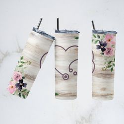 nurse assistant tumbler, nurse assistant skinny tumbler, digital skinny tumbler