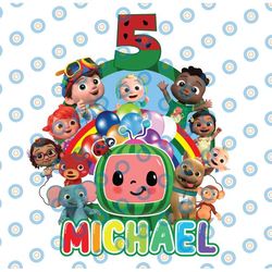 cocomelon personalized name and ages birthday png, cocomelon brithday png,word party family png, watermelon birthday