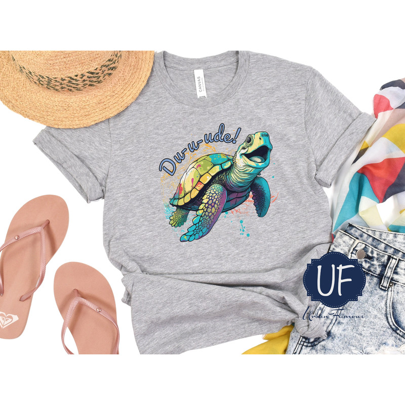 Cool Sea Turtle T-shirt, Disney Look Of Crush, Cute Turtle Saying, Multicolor Ocean Turtle, Finding Nemo Turtle, AI Art Shirt, Happy Turtle - 3.jpg