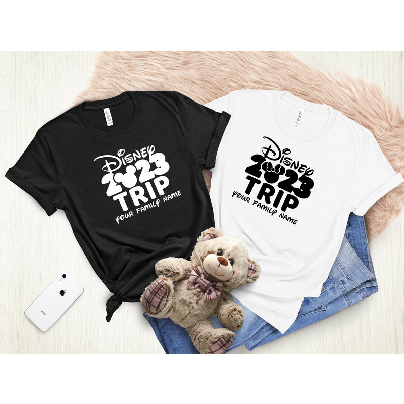 Disney 2023 Trip Your Family Name Shirts, Mickey And Minnie T-shirt, Disney Couple Shirt, Disney 2023 Trip Shirt, Disney Family Vacation - 4.jpg