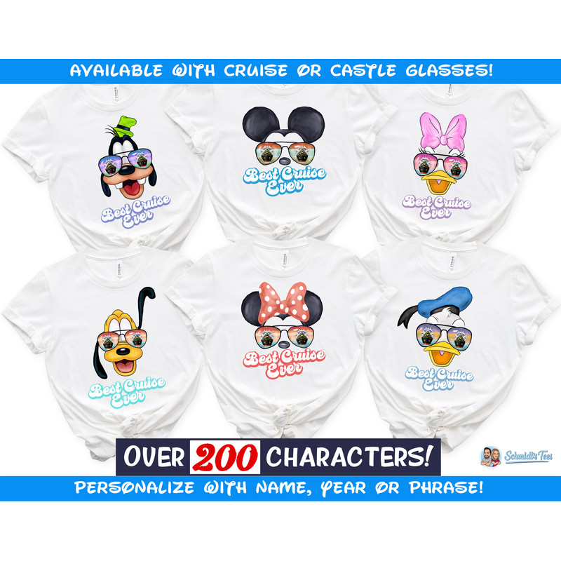 Disney Cruise Shirts, Best Cruise Ever Disney Character Sunglasses Shirt, Disney Cruise Family Shirts, Disney Family Shirts, Vacation, Art - 1.jpg