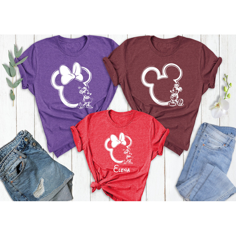 Disney Family Shirt, Family Disneyworld Shirt, Mickey Sketch Shirt, Minnie Women Shirt, Disneyworld Trip Shirt, Mickey Couple Shirt - 2.jpg