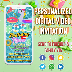 enchanted forest video invitation, magic fairy video invite, canva template, digital invite, instant access, editable
