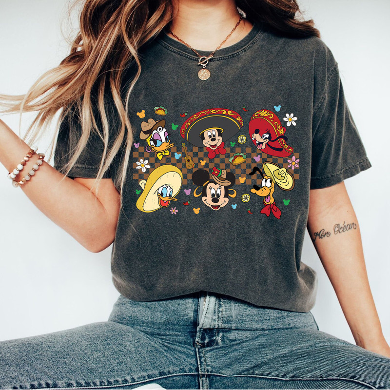 Disney Happy Cinco De Mayo Shirt, Mexican Fiesta Tshirt, Mickey and Friends Cinco De Mayo Checkered Shirt, Disney Mexican Tee, Tequila Taco - 3.jpg