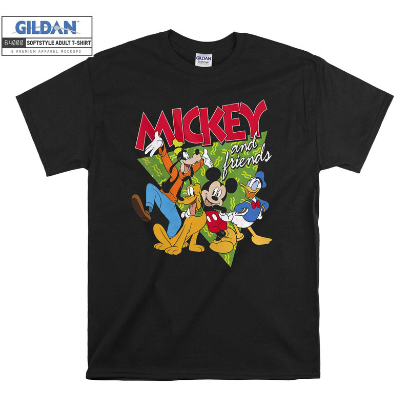 Disney Mickey And Friends Group Shot Patterned T shirt Hoodie Hoody T-shirt Tshirt S-M-L-XL-XXL-3XL-4XL-5XL Oversized Men Women Unisex 8697 - 1.jpg