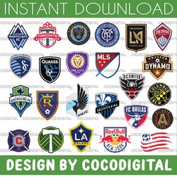 mls soccer league logo svg bundle vector printable logo cut files clipart digital download silhouette,eps,dxf,png,pdf