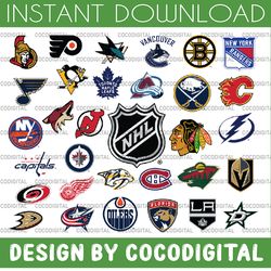 nhl logo svg bundle hockey league logo nhl logo vector printable cut files clipart digital download silhouette–eps,dxf