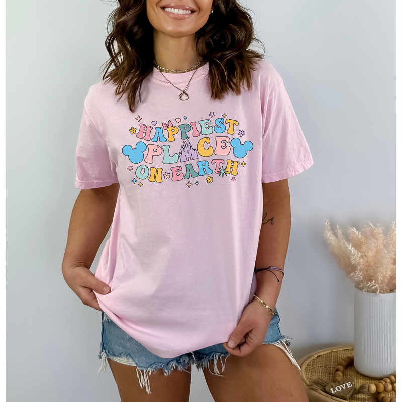 Happiest Place On Earth T-shirt, Disney Ears Tee, Matching Family Shirts, Retro Vacation Shirts, Magic Kingdom Tee, Magical Place Shirt - 2.jpg