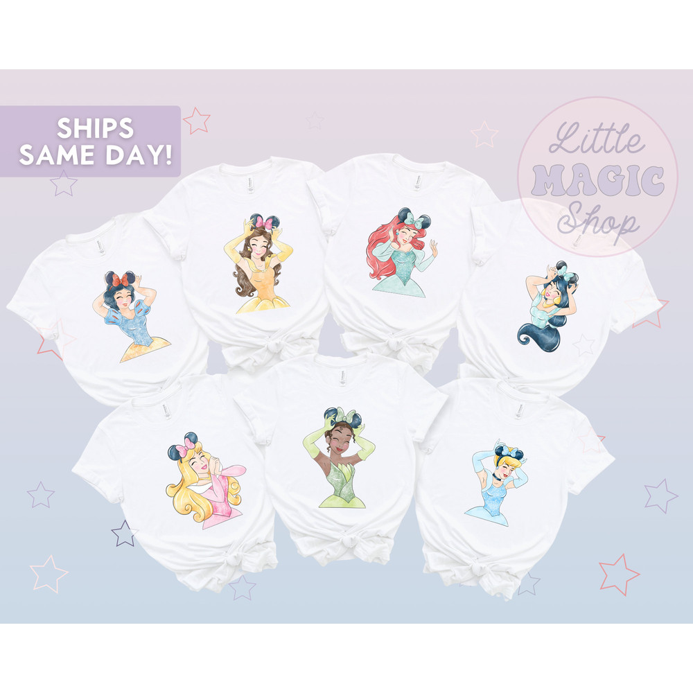 Matching Princess Mouse Ears Shirt, Snow White, Belle, Mermaid, Jasmine, Aurora, Tiana, Cinderella Shirt , Matching WDW Group Shirts - 2.jpg
