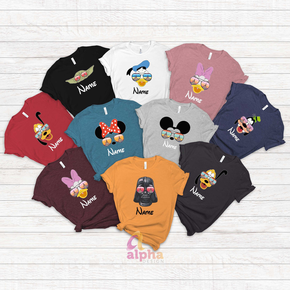 Personalized Disney Character T-shirt, Disney Custom Shirts, Disney Vacation Tee, Disney Trip Shirt, Disney Character Shirt, Gift For Family - 1.jpg