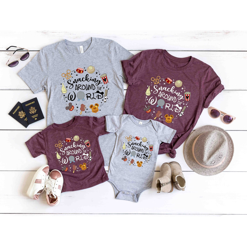 Snacking Around the World T-Shirt, Disney Snacks Shirt, World Traveler Shirt, Disney Snacking Shirt, Epcot Disney Shirt, Food and Wine Fest - 1.jpg