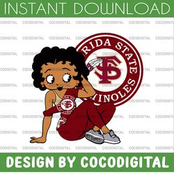 betty boop with florida state seminoles png file, ncaa png, sublimation ready, png files for sublimation