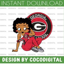 betty boop with georgia bulldogs png file, ncaa png, sublimation ready, png files for sublimation