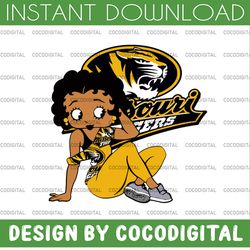 betty boop with missouri tigers png file, ncaa png, sublimation ready, png files for sublimation,printing dtg
