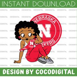betty boop with nebraska huskers png file, ncaa png, sublimation ready, png files for sublimation,printing