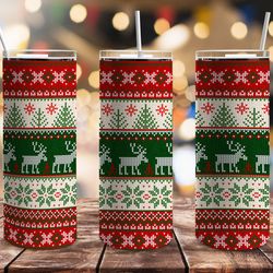Traditional Christmas Sweater Tumbler, Traditional Christmas Sweater Skinny Tumbler