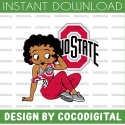 betty boop with ohio state buckeyes png file, ncaa png, sublimation ready, png files for sublimation,printing dtg