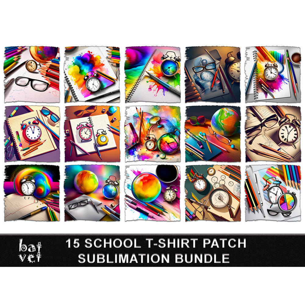 Back To School T-Shirt Design Bundle School TShirt Print Rainbow School Shirt Print Design School TShirt Sublimation Background - 1.jpg