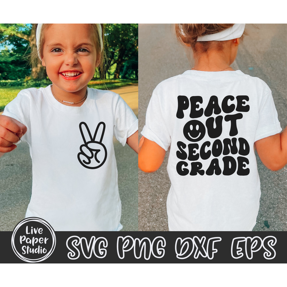 Last Day of School SVG, Peace Out School SVG Bundle, End of School, Peace Out Kindergarten, Wavy Text, Digital Download Png, Dxf, Eps Files - 5.jpg