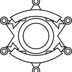 sheriff blank badge line art vector file black white vector outline or line art file