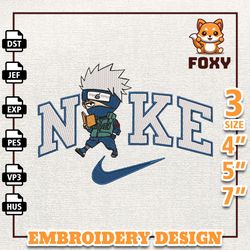 nike kakashi anime embroidery design, nike anime embroidery design, best anime embroidery design, instant download