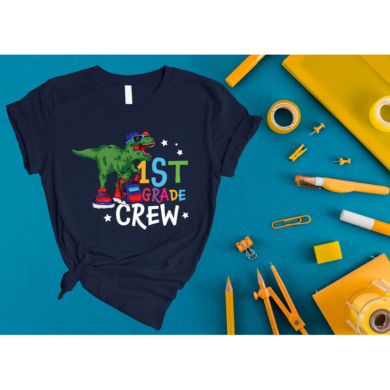 First Day Of School Shirt, Dinosaur Crew Shirt, Team 1st Grade Shirt, Back To School Shirt, First Grade Tee, First Day Of School Teacher Tee - 4.jpg