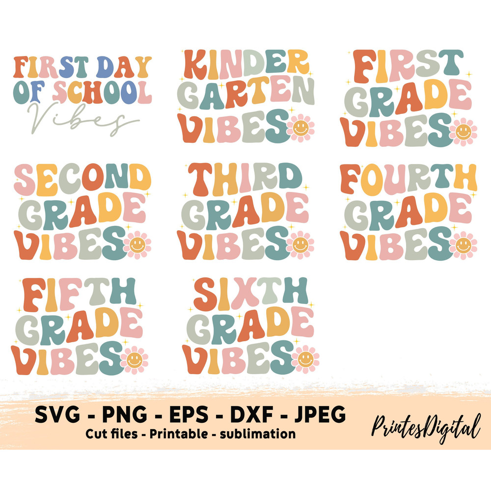 Groovy First day of school vibes svg png, Back to school Png Svg, Groovy Teacher, Pre-k grade, Groovy first grade, Groovy kindergarten vibes - 7.jpg