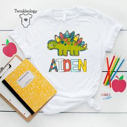 personalized back to school kids shirt - back to school dinosaur toddler shirt - custom boy t-shirt