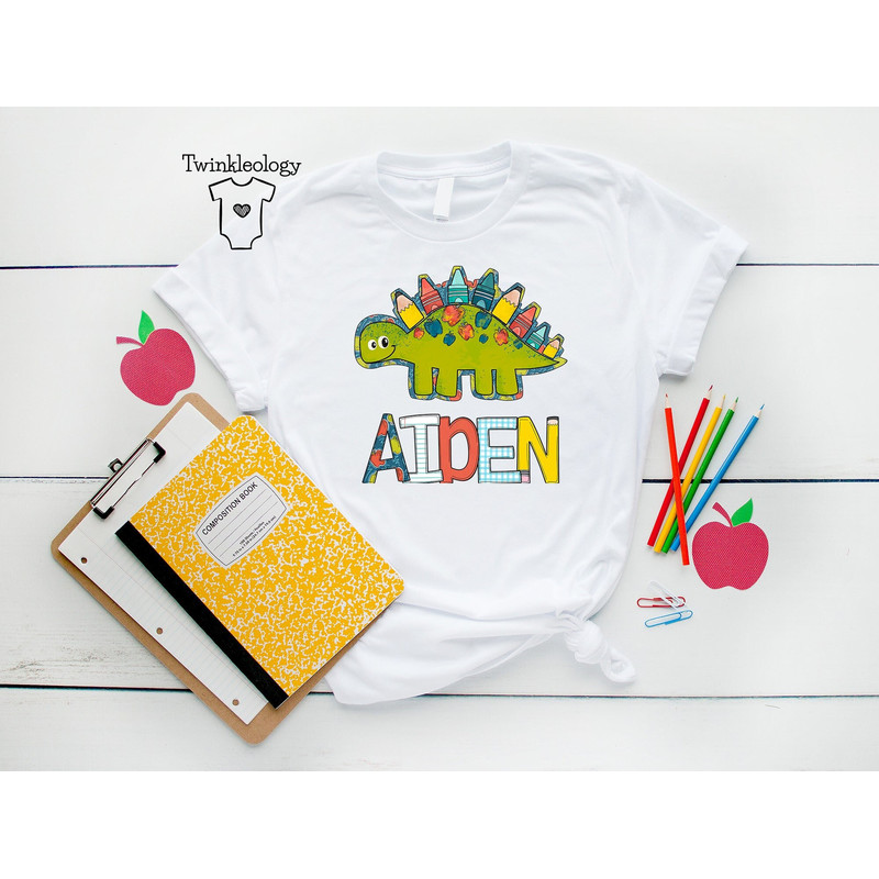 Personalized Back to School Kids Shirt - Back to School Dinosaur Toddler Shirt - Custom Boy T-Shirt - 1.jpg
