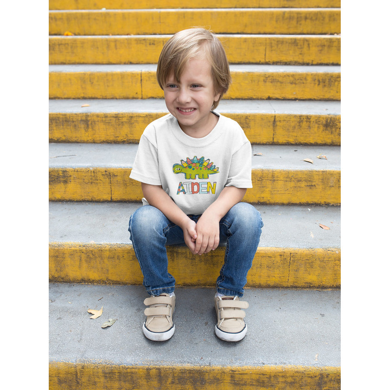 Personalized Back to School Kids Shirt - Back to School Dinosaur Toddler Shirt - Custom Boy T-Shirt - 4.jpg