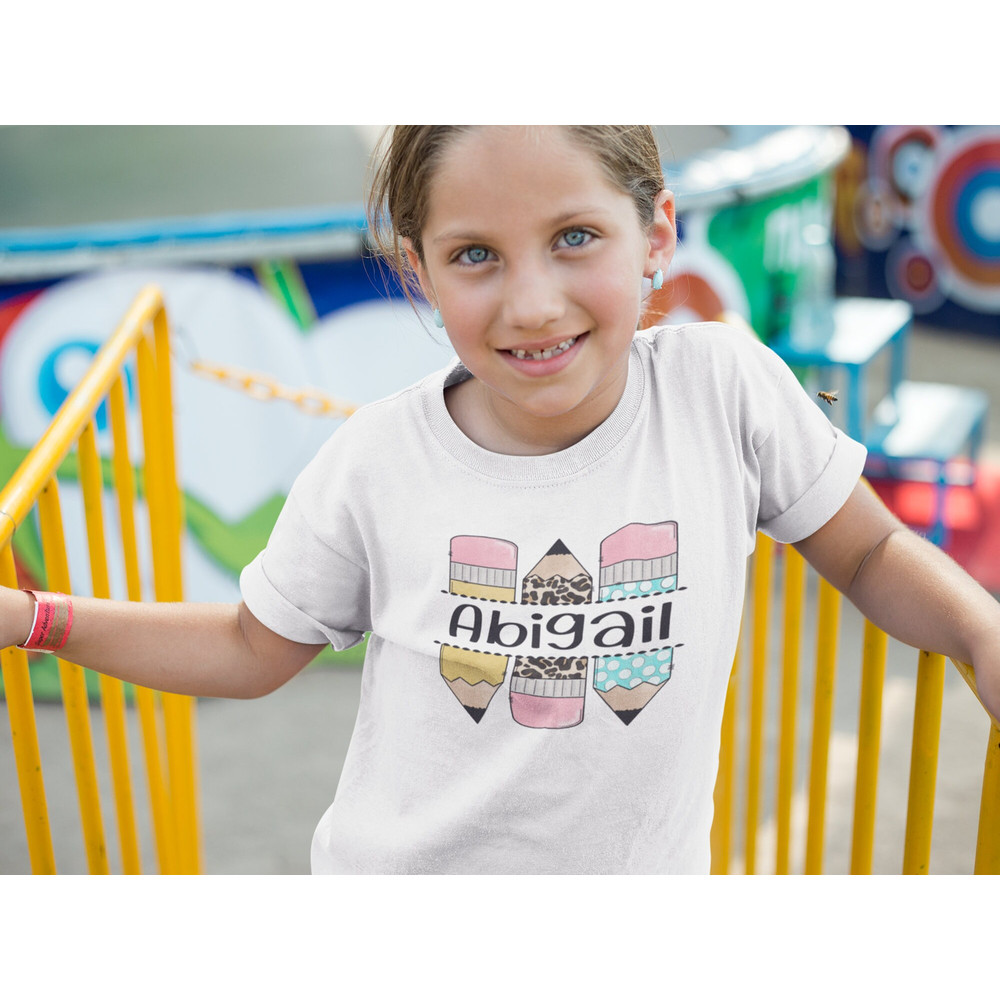 Personalized Back to School Kids Shirt - Cute Back to School Name Toddler Shirt - Personalized Custom Name Toddler Shirt - Pencil Girl Shirt - 2.jpg