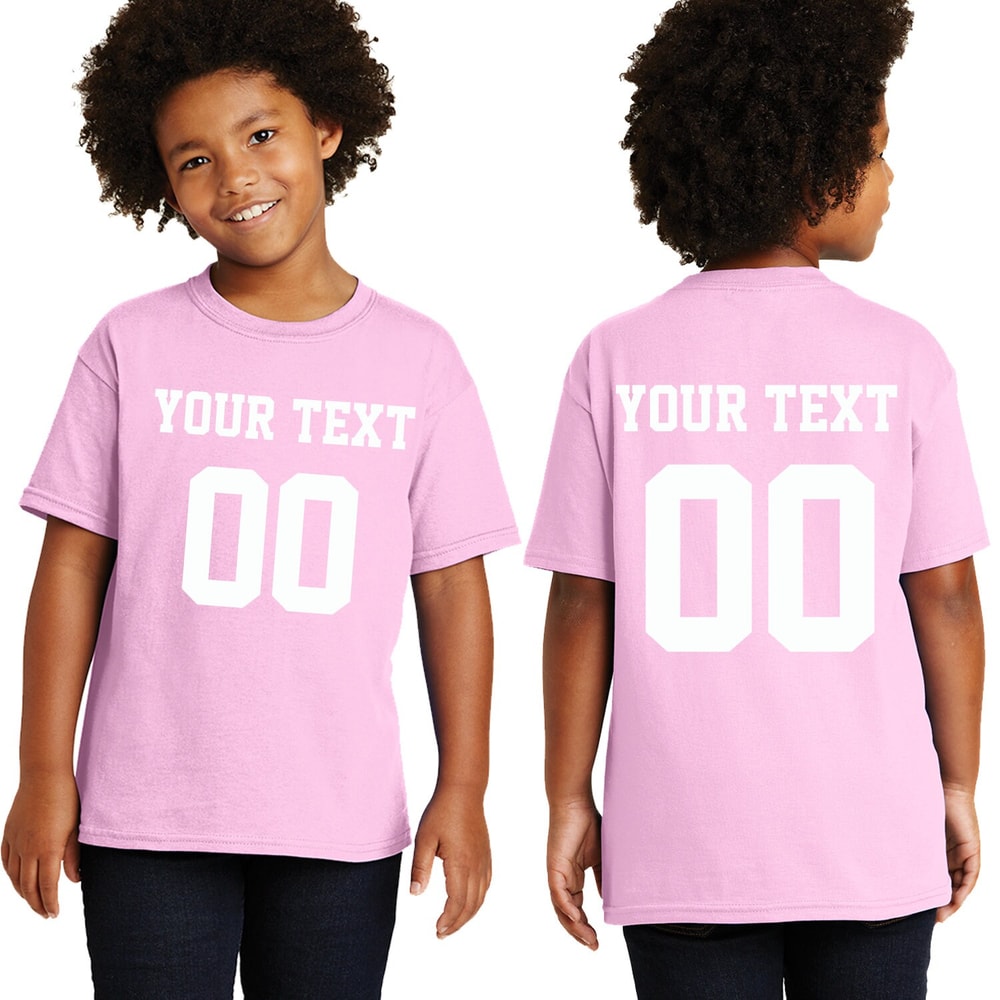 Personalized Youth Short Sleeves T-Shirt, Front Back Custom Name Number Sport Style T-shirt For Youth, Pull On closure, Graphic Tees - 8.jpg