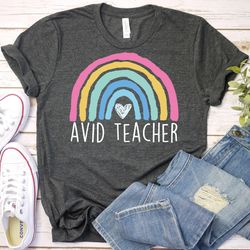 avid teacher shirt, boho rainbow back to school shirt, avid teacher gift,advancement via individual determination,study