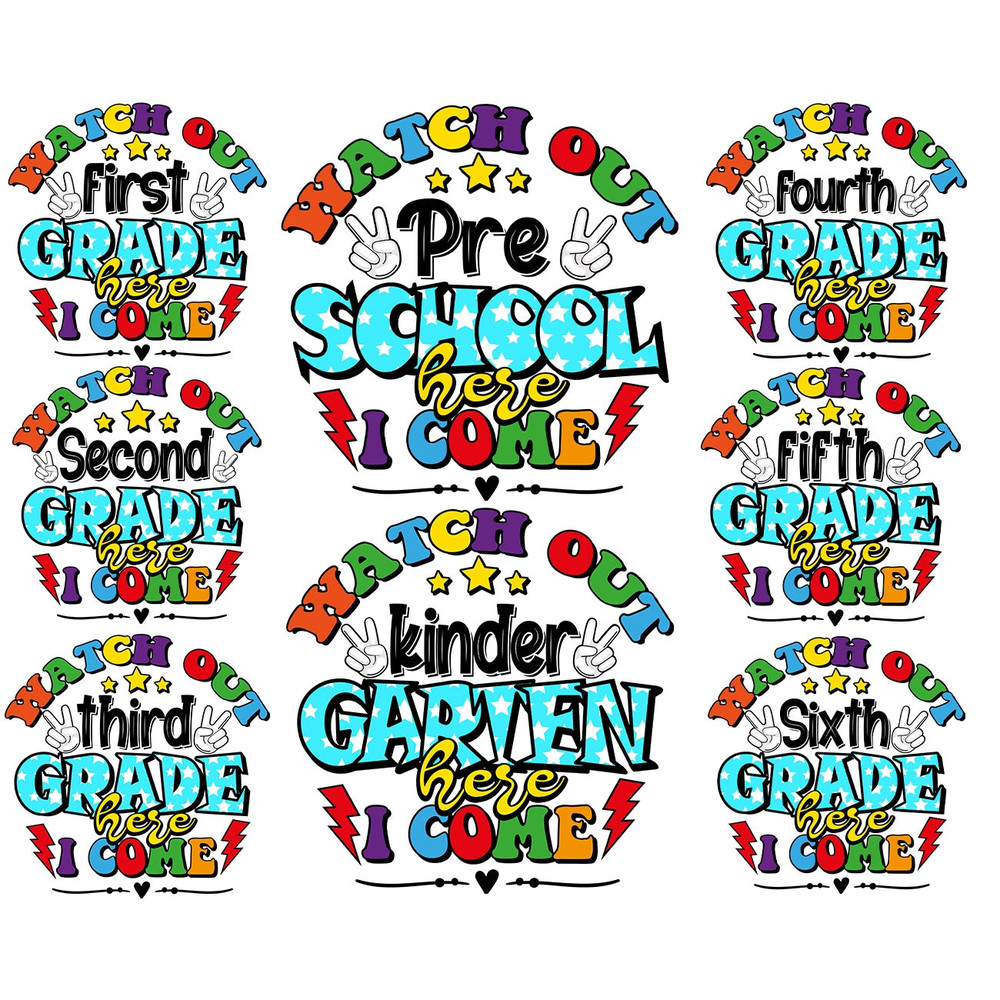 Back to school png bundle 1st day of School Grade Bundle Hello Pre kindergarten 1st 2nd 3rd 4th 5th Grade Teacher png Shirt designs Download - 1.jpg