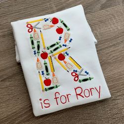 back to school shirt, boys back to school shirt, girls back to school shirt, embroidery, personalized, embroidered shirt