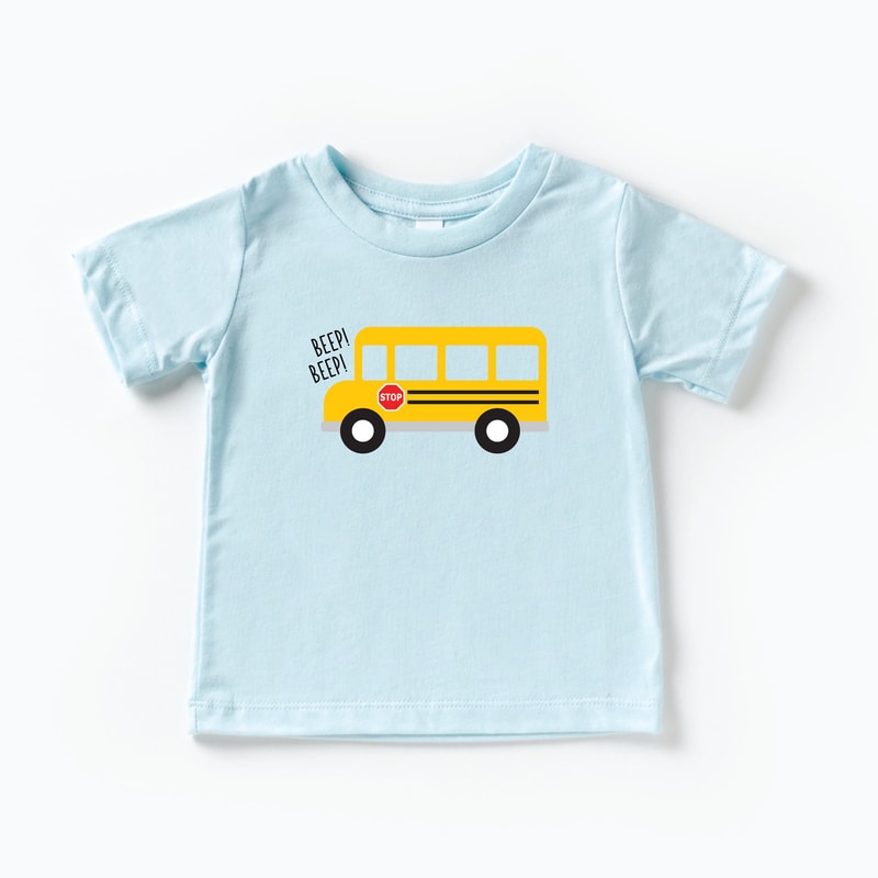 Beep Beep! Adorable School Bus Shirt for Kids - Baby to Youth Sizes, School Bus toddlerbaby t-shirt, vehicles, bus, beep beep, boys tshirt - 3.jpg