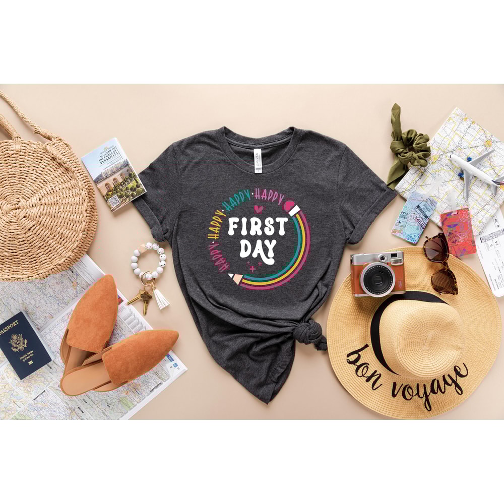 Happy First Day of School Shirt, Teacher Life Shirt, Teacher Gift, Teacher Appreciation, Back to School Shirt, Kindergarten Teacher - 3.jpg