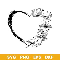 Half of Book Heart Svg, Halloween Svg, Png Dxf Eps Digital File