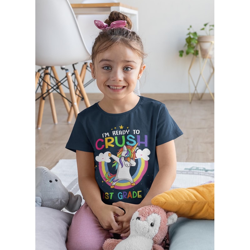 Kids 1st Grade T Shirt First Grade Shirt Girl's Crush 1st Grade Unicorn Shirt Cute Back To School Shirt Dabbing Unicorn Shirt - 1.jpg