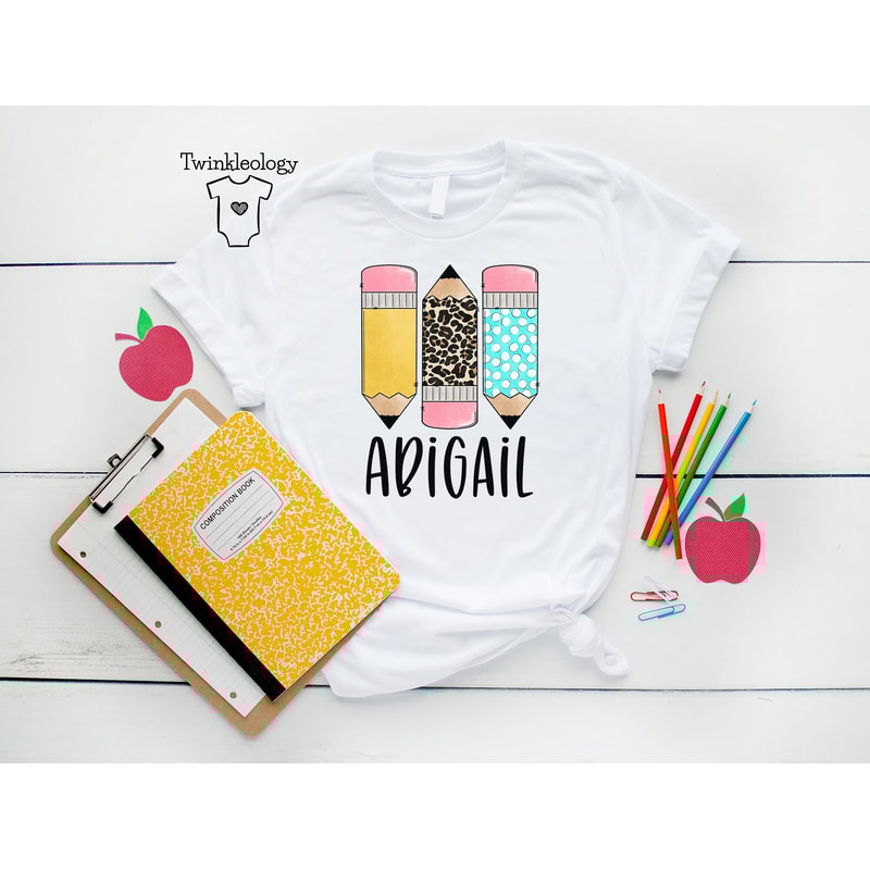 Personalized Back to School Kids Shirt - Cute Back to School Name Toddler Shirt - Personalized Custom Name Toddler Shirt - Pencil Girl Shirt - 1.jpg