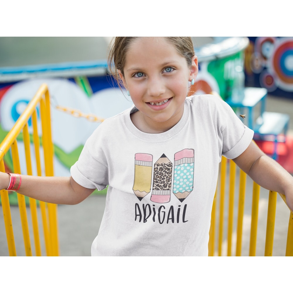 Personalized Back to School Kids Shirt - Cute Back to School Name Toddler Shirt - Personalized Custom Name Toddler Shirt - Pencil Girl Shirt - 2.jpg