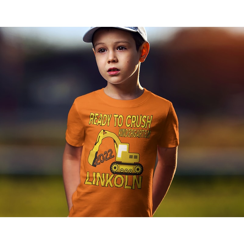 Personalized Construction Kindergarten shirt - 1st day of school t-shirt -Excavator Ready to crush Kindergarten shirt back to school - 2.jpg