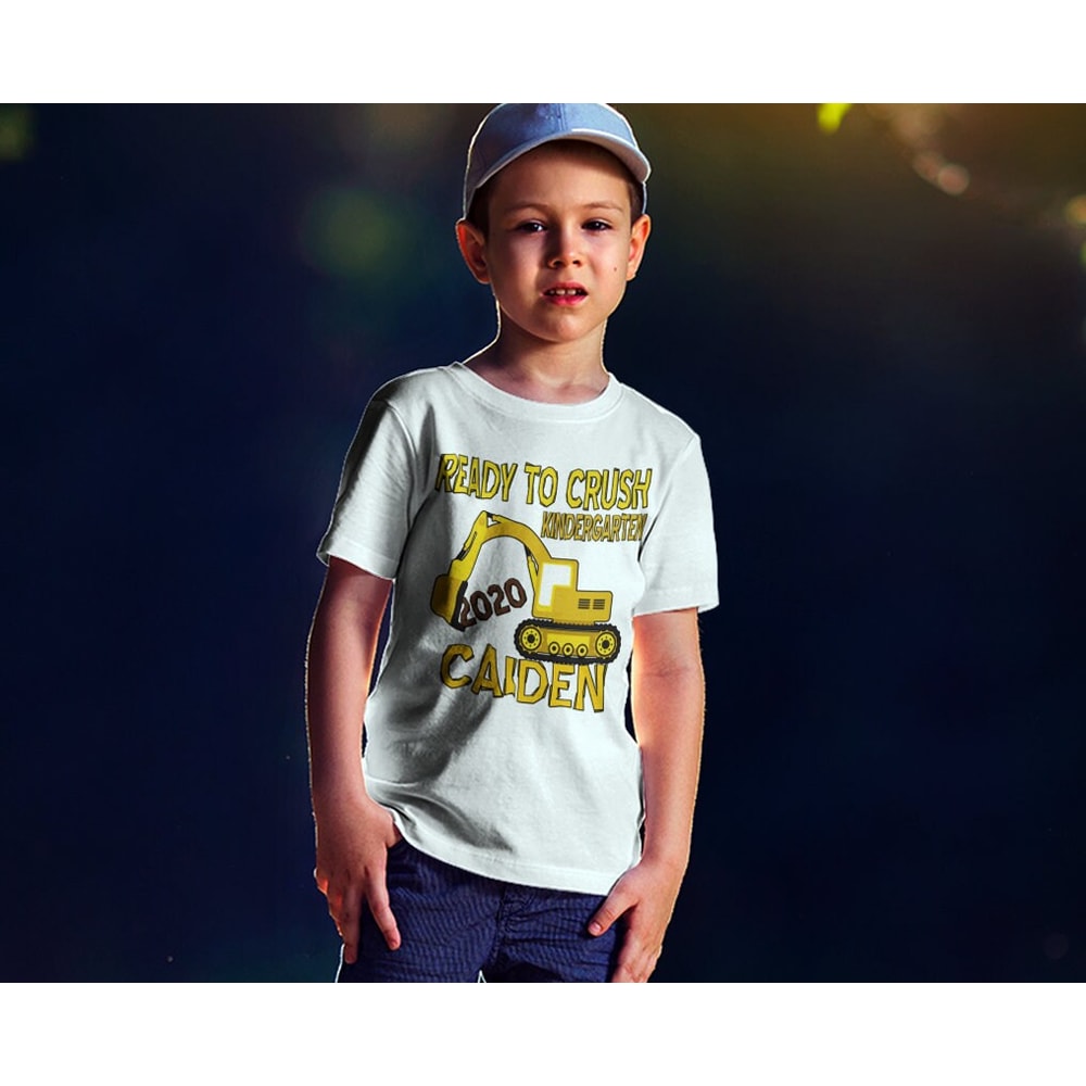 Personalized Construction Kindergarten shirt - 1st day of school t-shirt -Excavator Ready to crush Kindergarten shirt back to school - 7.jpg