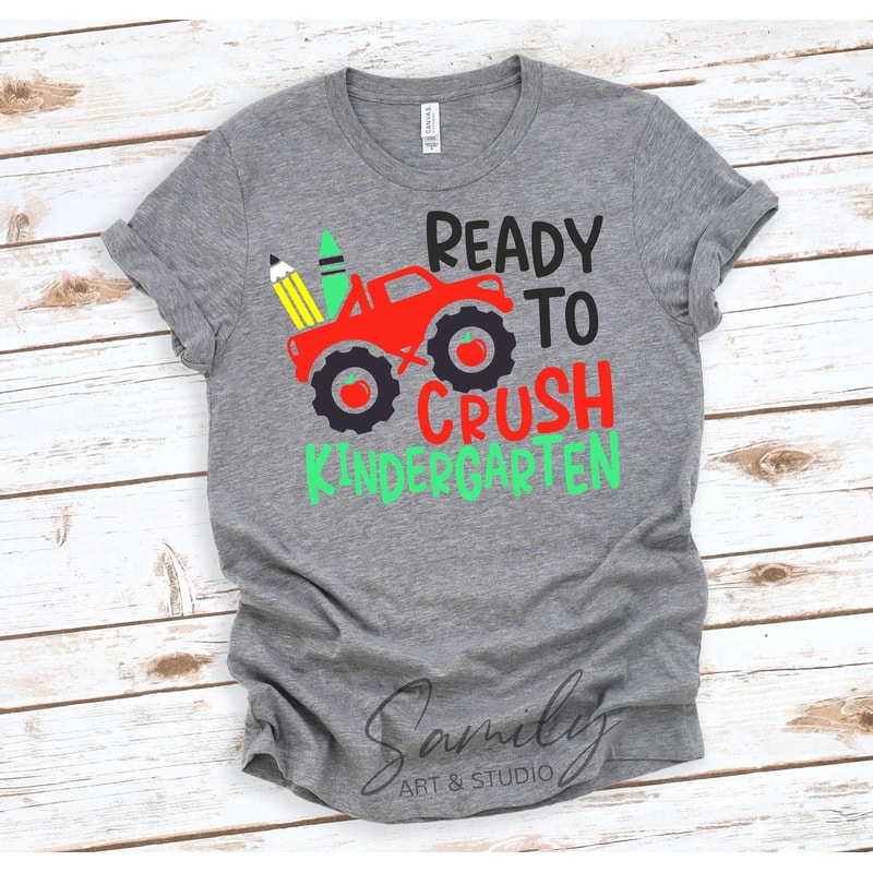 Ready to Crush Kindergarten Svg, 1st Day of School Cut File For Cricut and Silhouette - 2.jpg