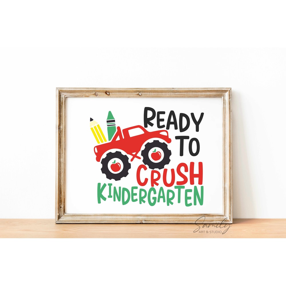 Ready to Crush Kindergarten Svg, 1st Day of School Cut File For Cricut and Silhouette - 7.jpg