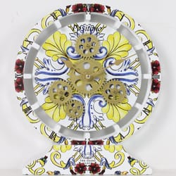 desk clock 10 inches with real moving gears convertible into wall clock (hybrid) - positano
