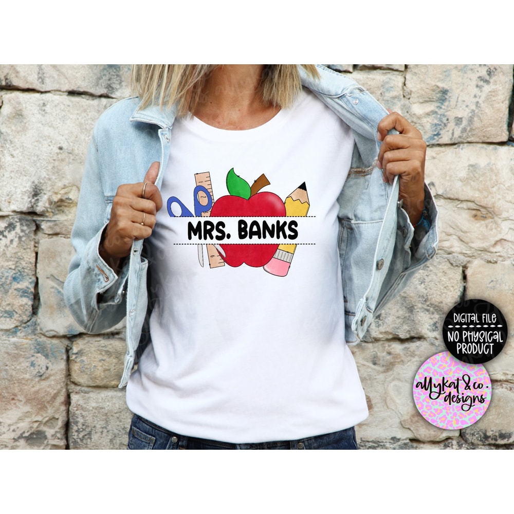 School Supplies PNG, Back To School Png, School Supply Png, Split Name Monogram Png, Back to School Designs Downloads, Teacher Shirt Png - 1.jpg