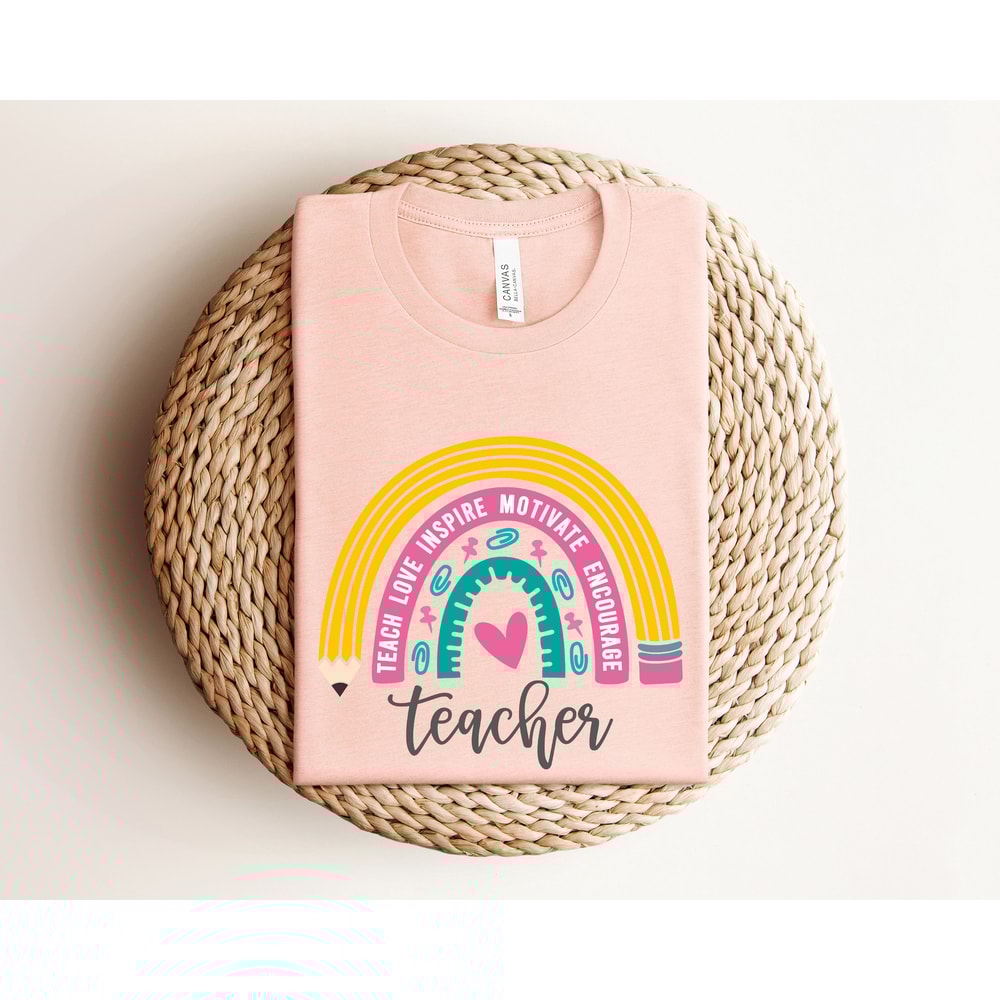 Teach Love Inspire Motivate Shirt, Teacher Rainbow Shirt, Teacher Shirt, First Day of School Shirt, Back To School Shirt, Teacher Gift - 5.jpg